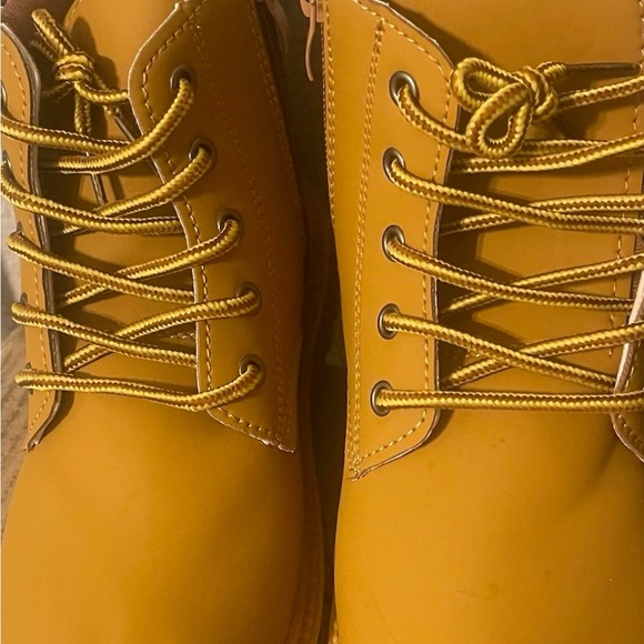 Yellow Lace-Up Ankle Boots - Picture 2 of 2